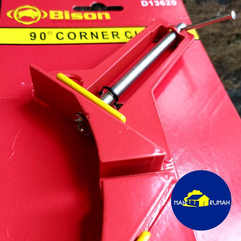 KLEM SUDUT SIKU Catok Corner Clamp ALUMINIUM DIY 75mm 3&quot; 3inch Mitre 90Derajat - BISON