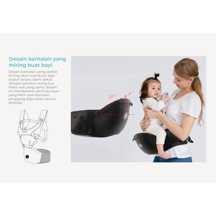 MOOIMOM X NERO BIANCO LIGHTWEIGHT HIPSEAT CARRIER