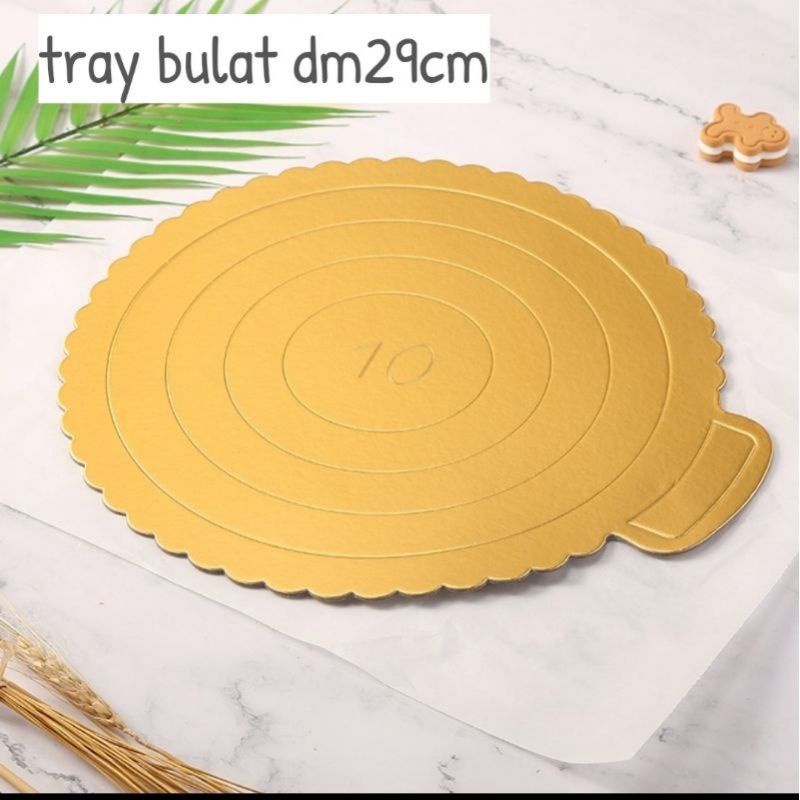 TATAKAN KUE TART CAKE BOARD BULAT/PERSEGI  EMAS