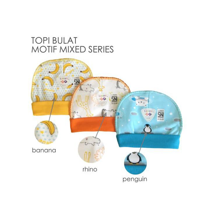 Libby Topi Bayi Motif (0-3M)