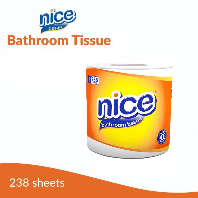 Nice Tissue Toilet Gulung  Core Non Emboss 1 Roll 238 Sheet