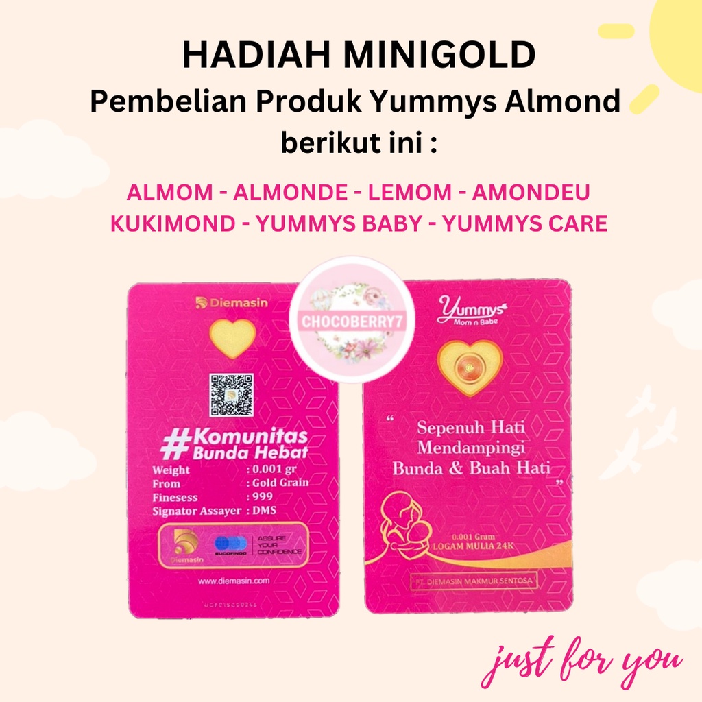 TUKAR HADIAH BOTOL MENJADI MINIGOLD untuk Pembelian Produk Yummys Almond Mini Gold Emas Mini Diemasin