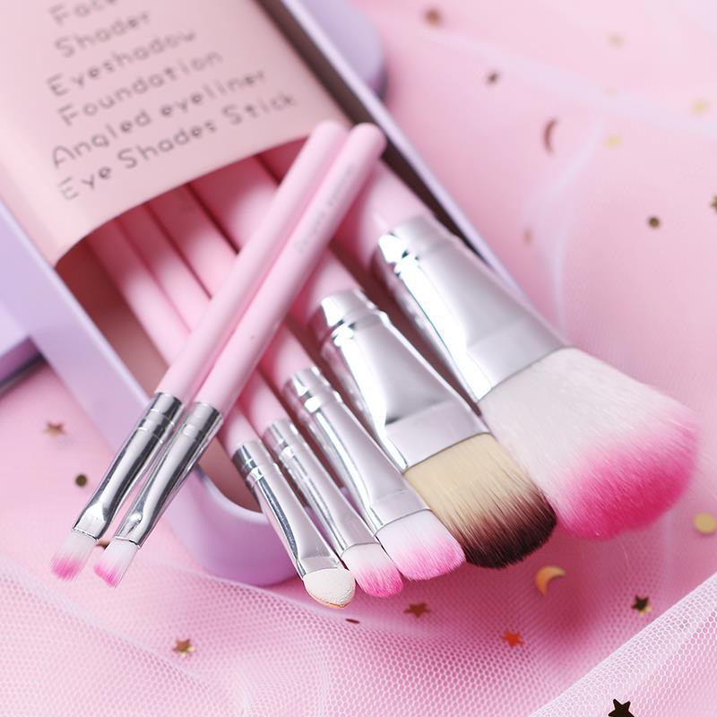 Retaily Brush Make Up Set 6 in 1 Motif Hello Kitty Doraemon Tabung Makeup Box