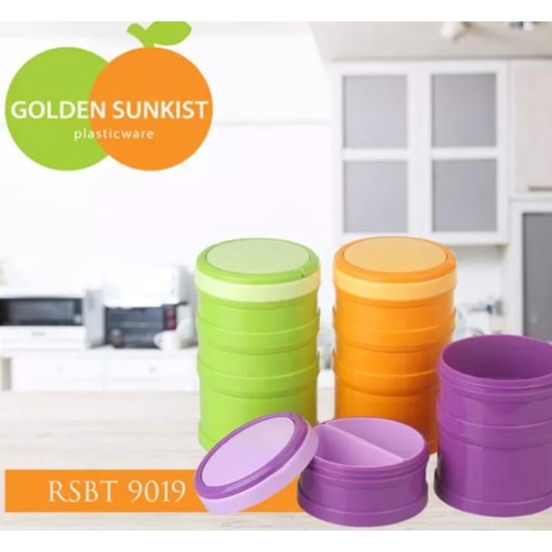 Rantang susun bulat Golden sunkist RSBT9019