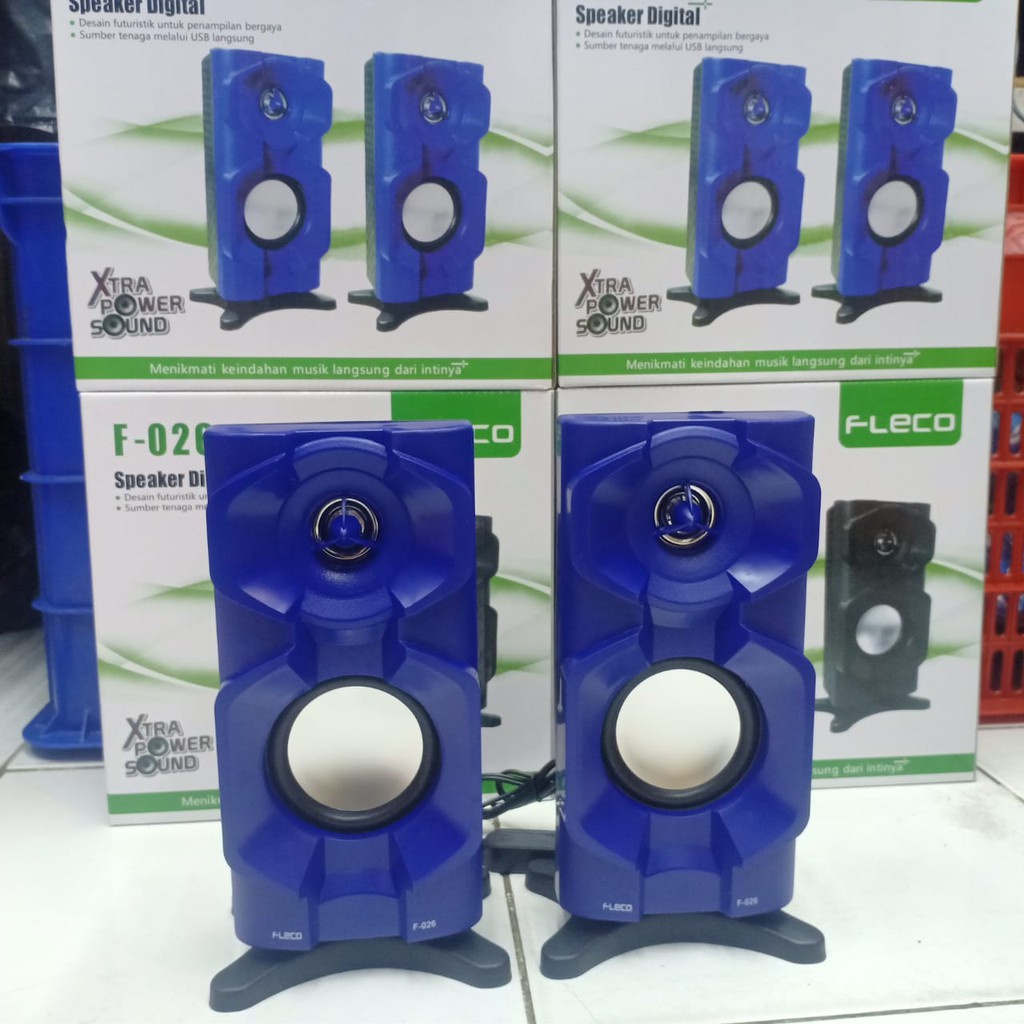 FLECO F-026 SPEAKER MINI MEGA BASS | PC KOMPUTER | HP | TV | XTRA POWER SOUND ~ FMS