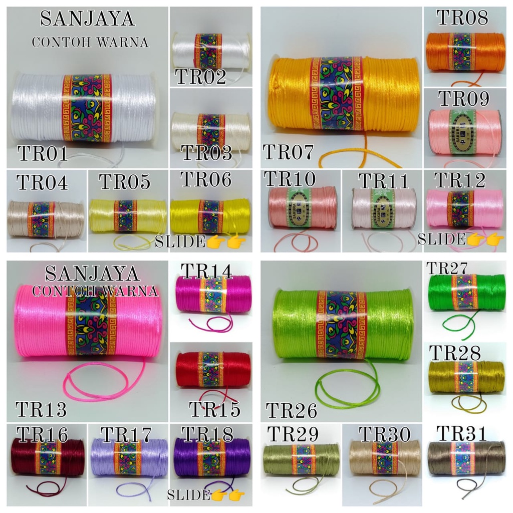 TALI SATIN / TALI CINA / TALI SIMPUL 2MM / TALI KALUNG / TALI GELANG / TALI RRT POLOS