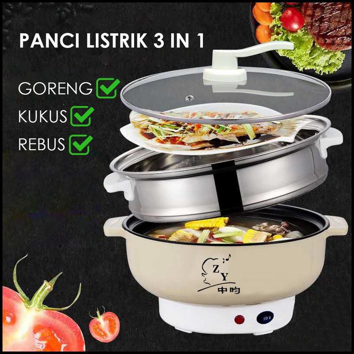 PANCI LISTRIK 3IN1 MULTIFUNGSI / PANCI MASAK ELECTRIC