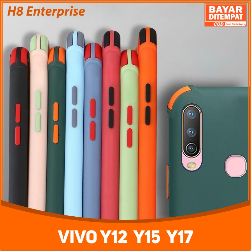 Soft Case Crack Macaron 2Tone Vivo Y12 / Vivo Y15 / Vivo Y17 Dengan Bumper Protect Pelindung Camera