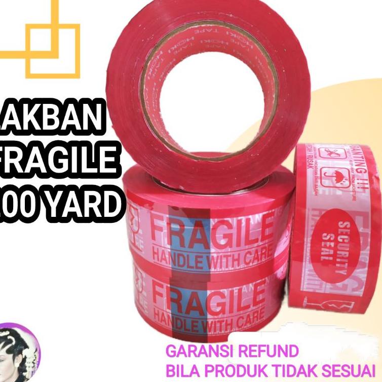 

[PRODUK YLJ9U] NEW!! LAKBAN PRINTING 48mm × 200'YARD fragile & jangan dibanting P0C