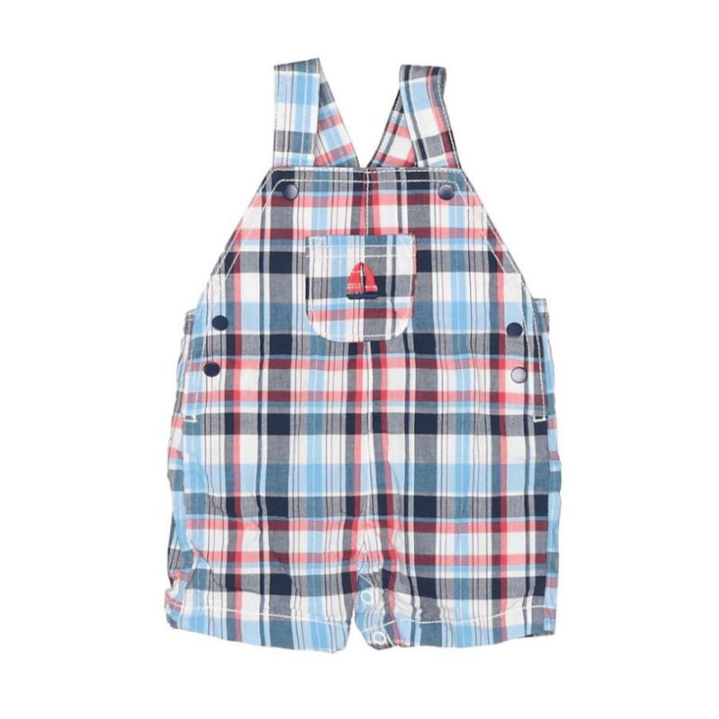 overall anak bayi carters 3 6 12 18 24 bulan-Plaid navy red