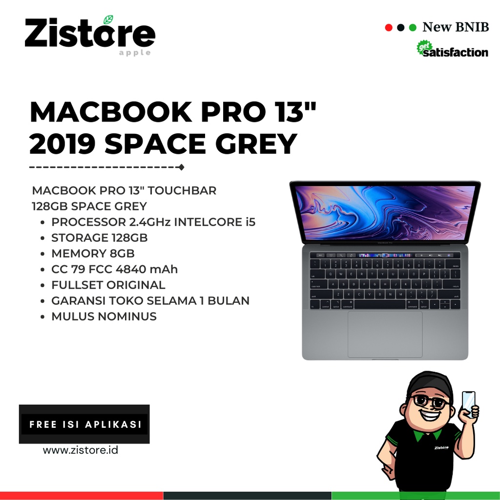 MacBook Pro TouchBar 13" 128GB 2019 2nd/Bekas