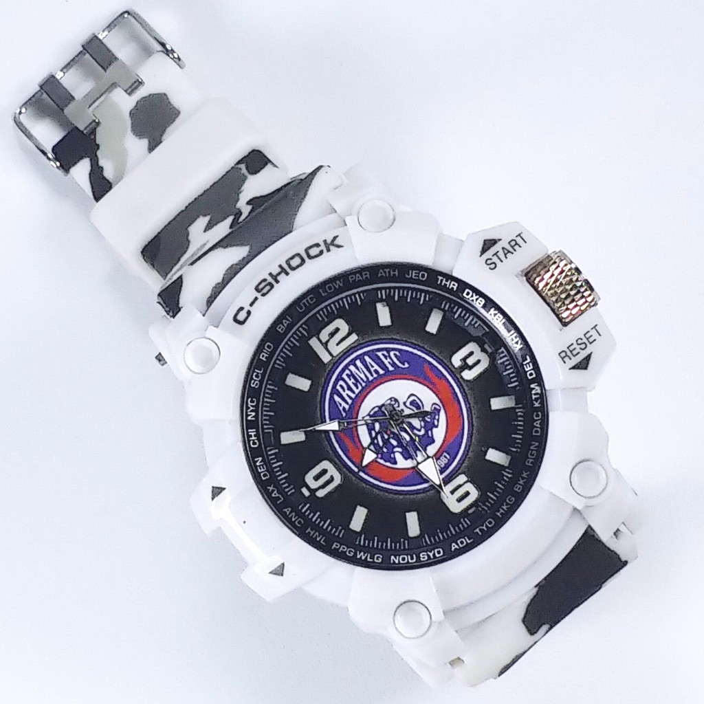 [MANTUL] JAM TANGAN AREMA  STRAP PUTIH ARMY