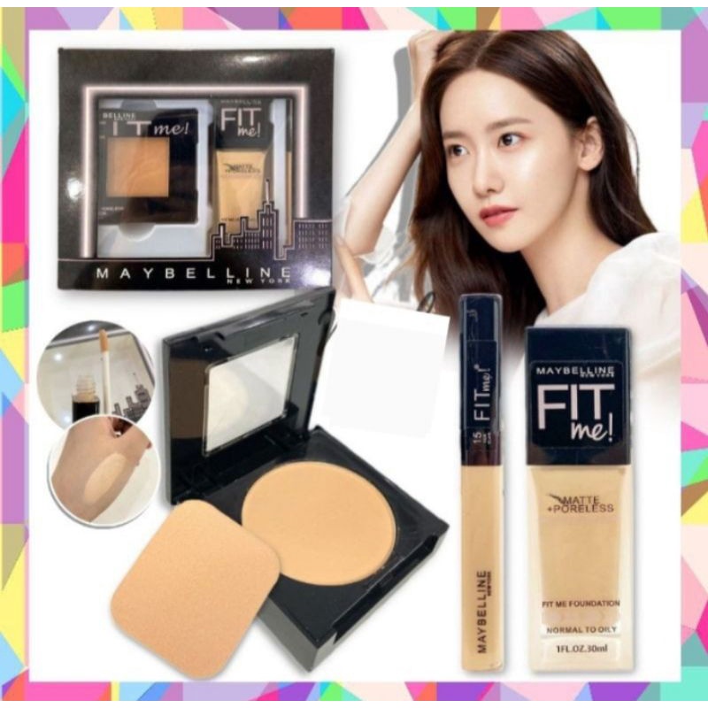 Maybelline Fit Me Set Concealer Foundation Bedak