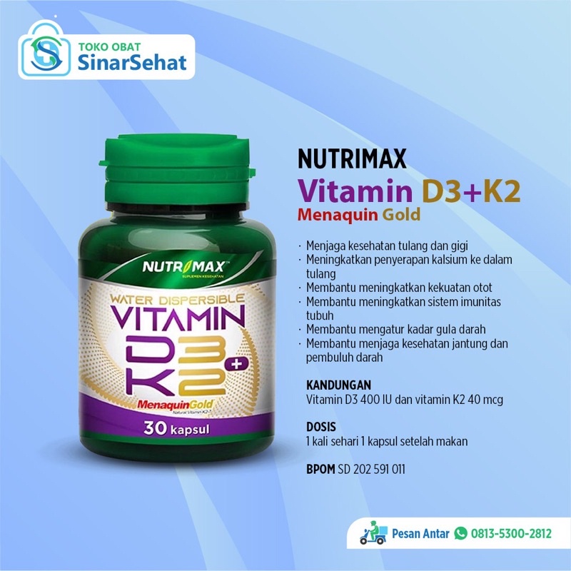 Jual Nutrimax Vitamin D3+K2 30kapsul Indonesia