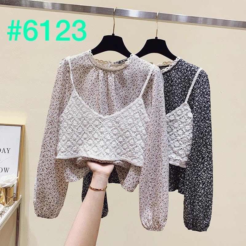 BLUS BLOUSE ATASANSTELAN FASHION WANITA KOREA IMPORT ALLSIZE ROMPI RAJUT LACE HIJAB LENGAN PANJANG