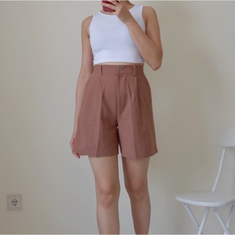WITHJJ - Obu Pants / linen pants / linen short pants / celana pendek linen / celana linen