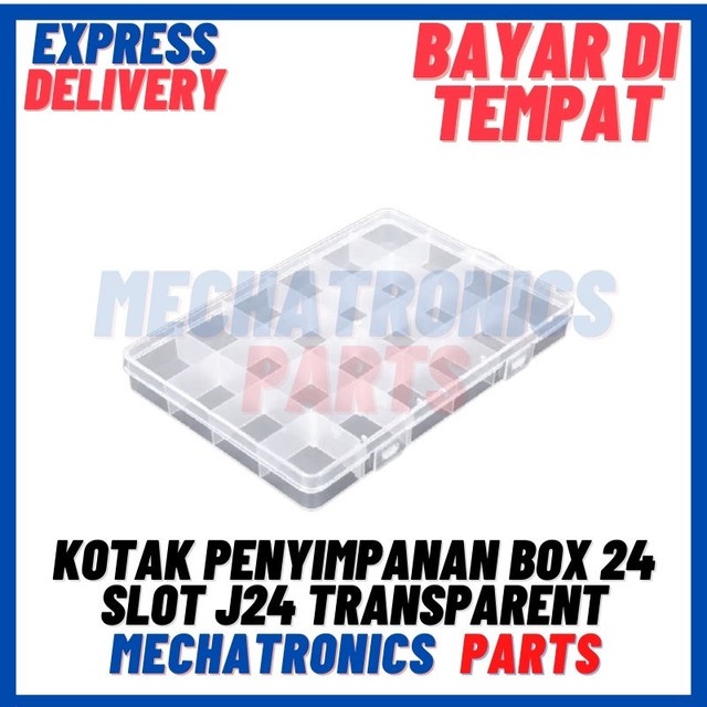 [RAK-9002] KOTAK PENYIMPANAN BOX 24 SLOT J24 TRANSPARENT