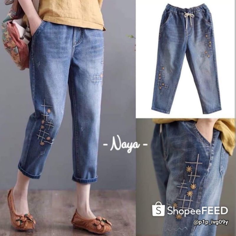 celana jeans wanita - baggy jeans naya