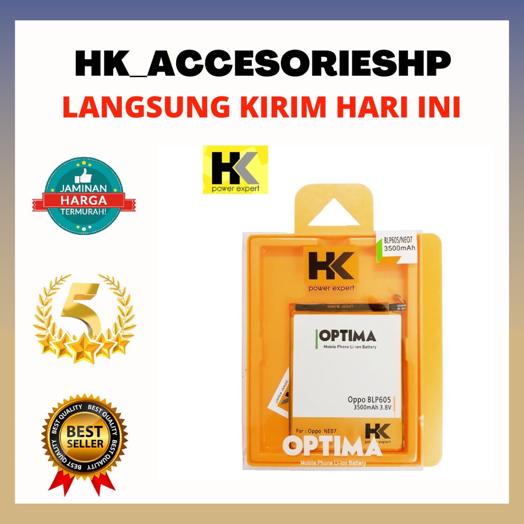 [Gratis Ongkir] Baterai HK Oppo BLP 605/Neo 7 Double IC 3500mAh