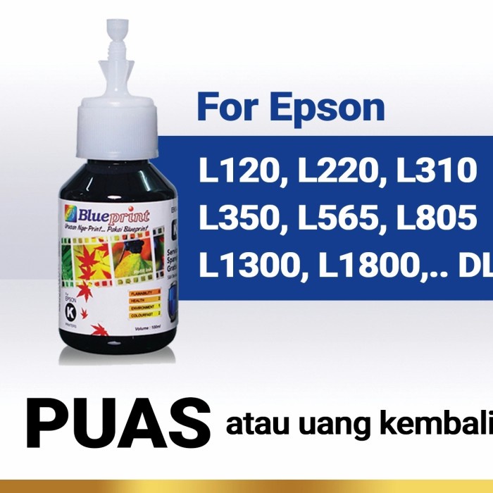 TINTA EPSON REFILL TINTA BLUEPRINT FOR PRINTER EPSON 100ML ORIGINAL - Hitam