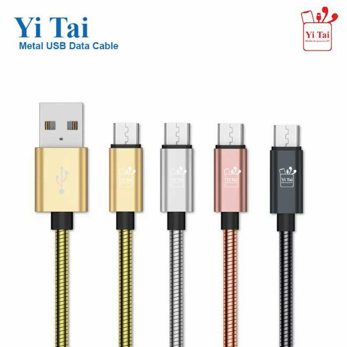 KABEL DATA STAINLESS YI TAI 1M FAST CHARGING MICRO USB TYPE C - SC