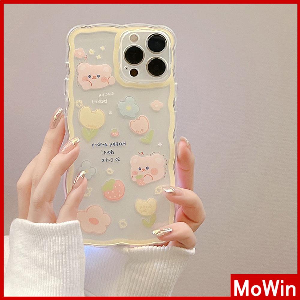 iPhone Case Silicone Soft Case Clear Case Airbag Shockproof Camera Cover Protection Cute Yellow Bear Compatible For iPhone 11 iPhone 13 Pro Max iPhone 12 Pro Max iPhone 7 Plus