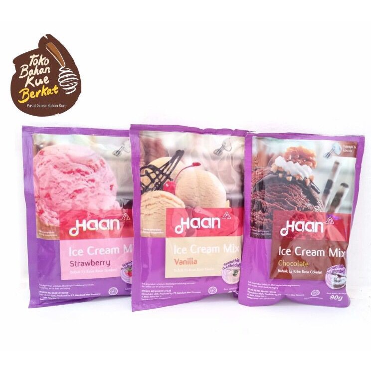 Haan Ice Cream Coklat Strawberry &amp; Vanilla/Sachet