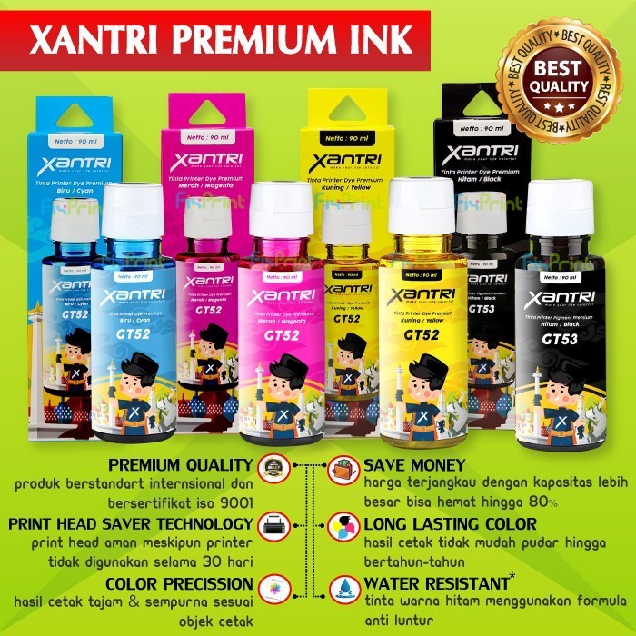 Tinta XANTRI GT53 GT51 Black Pigment GT52 CMY Dye Printer 115 315 415