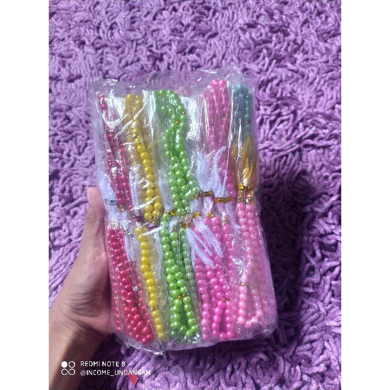 Souvenir Pernikahan Murah Tasbih Mutiara Kecil 33 butir isi 100pcs Kemas Plastik