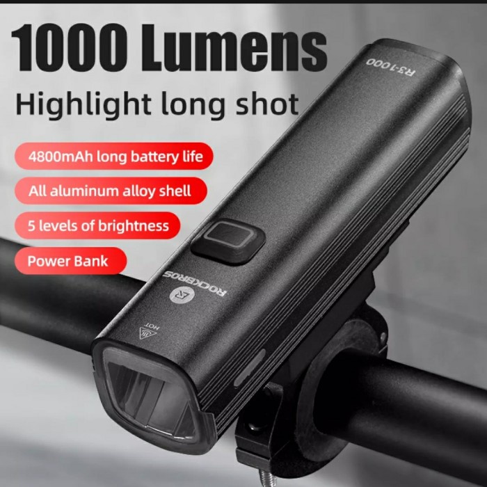 Lampu Rockbros R3 1000 Lumen Lampu Depan Sepeda