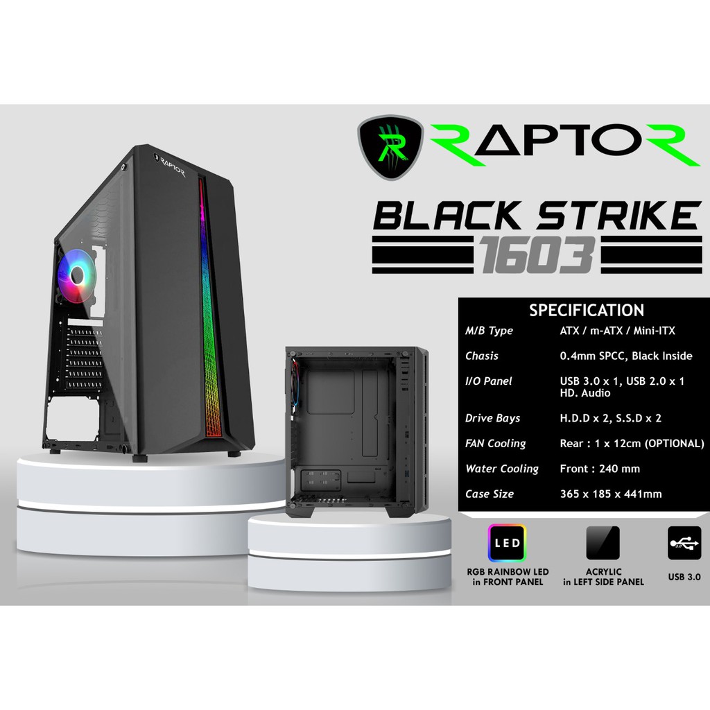 Casing Raptor 1603 LED Black