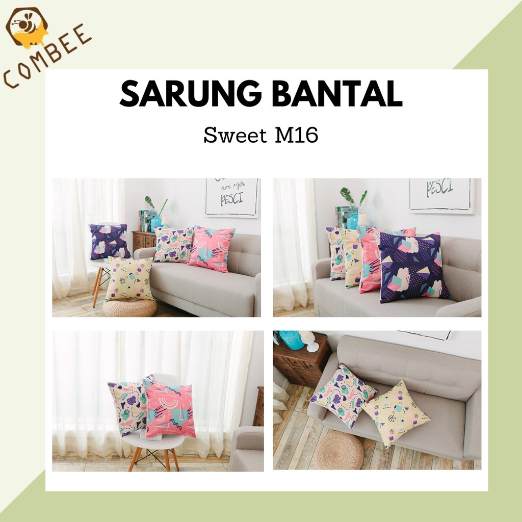 Pillow Case / Sarung Bantal / Sarung Tutup Bantal Sofa Kain Cotton Linen Sweet M16