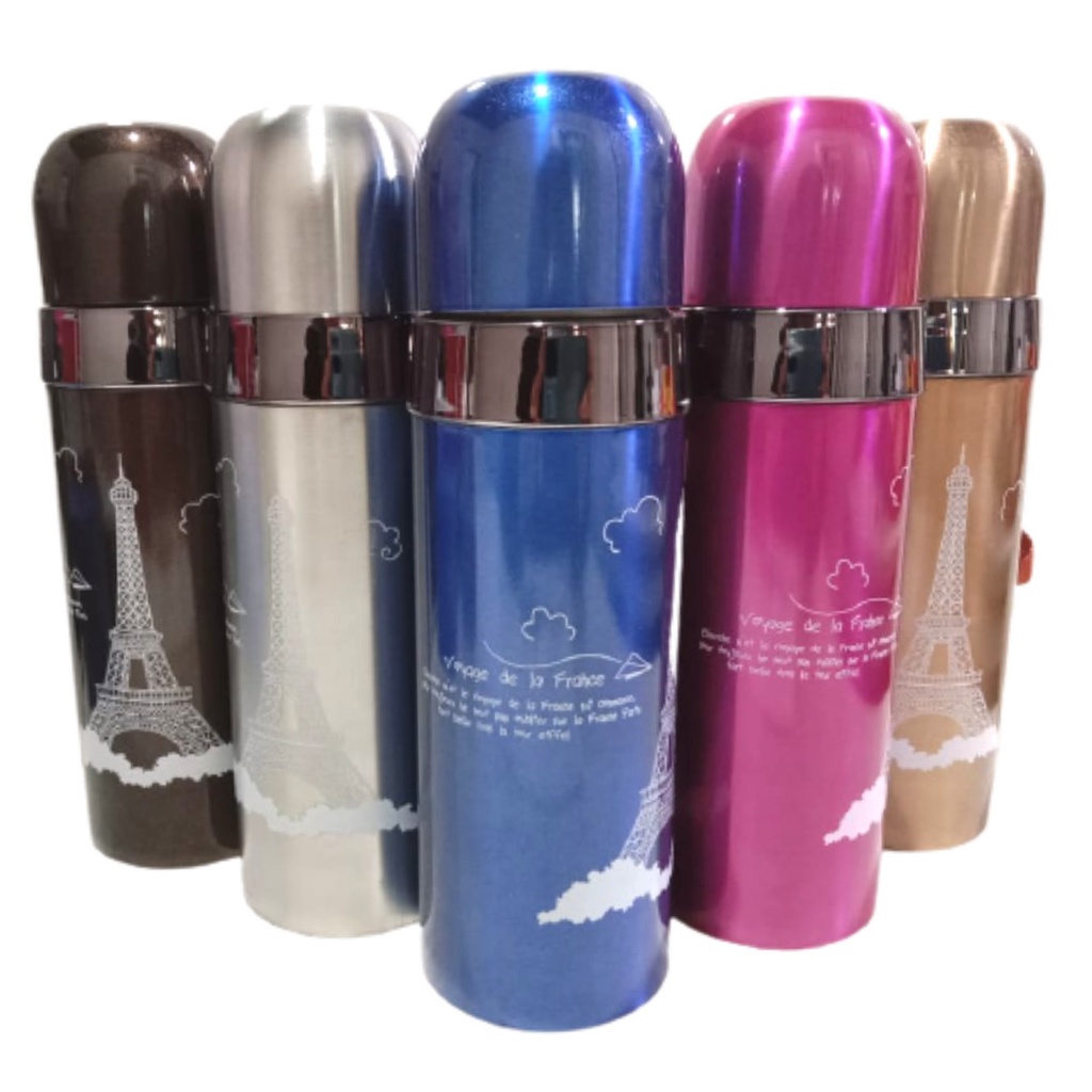 [GRATIS BUBBLE] Termos thermos Paris Botol Termos karakter Stainless Steel 500ml Motif PARIS