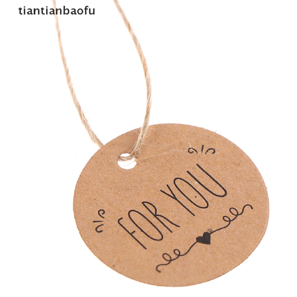 100 Pcs Label Tag Kertas Kraft Motif For you Untuk Dekorasi Paket