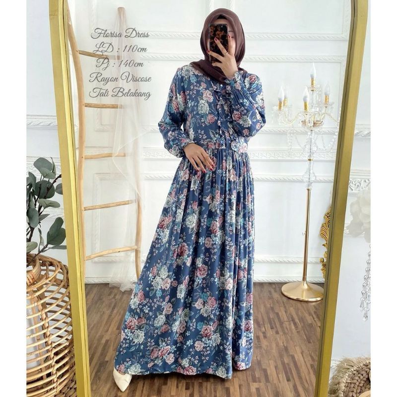 Gamis Rayon Viscose Payung Busui Panjang LD 100cm - 120cm