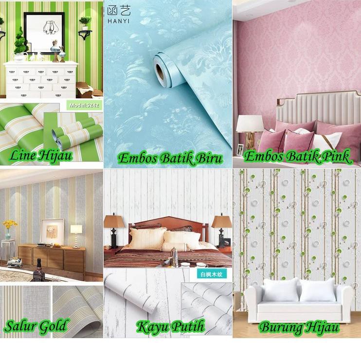 Diskon Populer 1 KG 1 Roll Wallpaper 10 meter X 45 cm wallpaper 