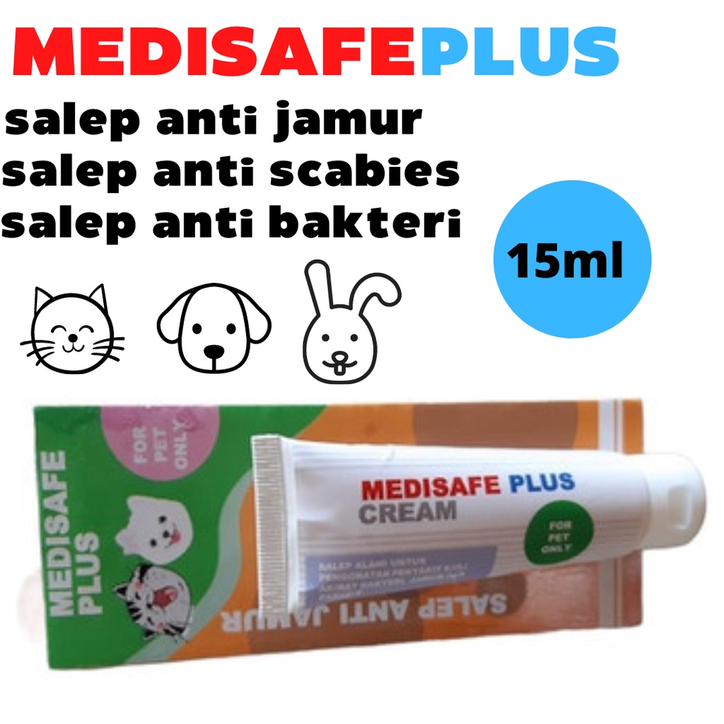 MEDISAFE salep anti jamur bakteri 15ml obat kulit bisa untuk kelici dan anjing