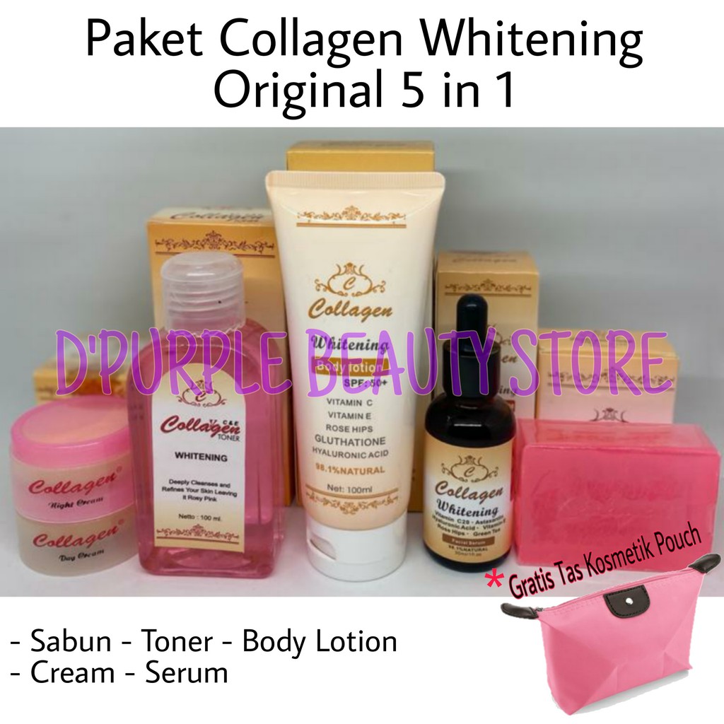 Collagen 1 Paket Lengkap Pemutih Badan Pemutih Wajah Asli Original Sabun Cream Serum Toner Faylacys