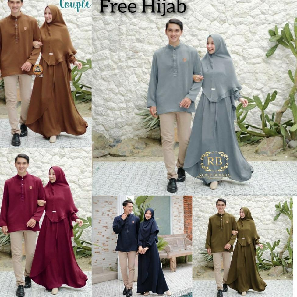 f24☋ COUPLE NAJWA COUPLE GAMIS TOYOBO Couple Gamis Muslim Gamis Syar'i Wanita Baju Pasangan Suami Is
