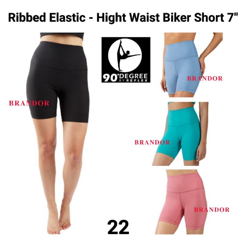 Brandor  upd 23juni25 - RIBBED - HIGH WAIST BIKER  - YOGA PANTS 7" By DEGREE ( dgsh22 )