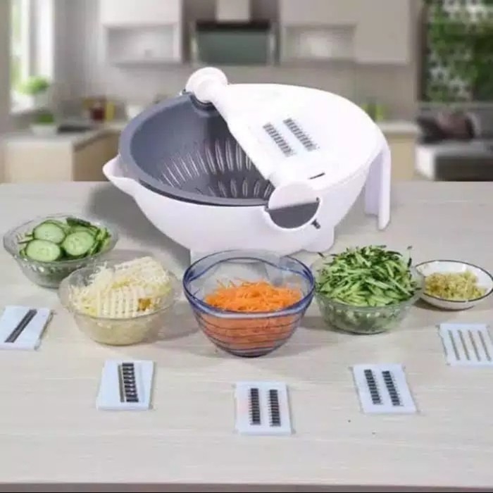 Best seller 9 in 1 Wet Basket Vegetable Cutter/Parutan Multifungsi