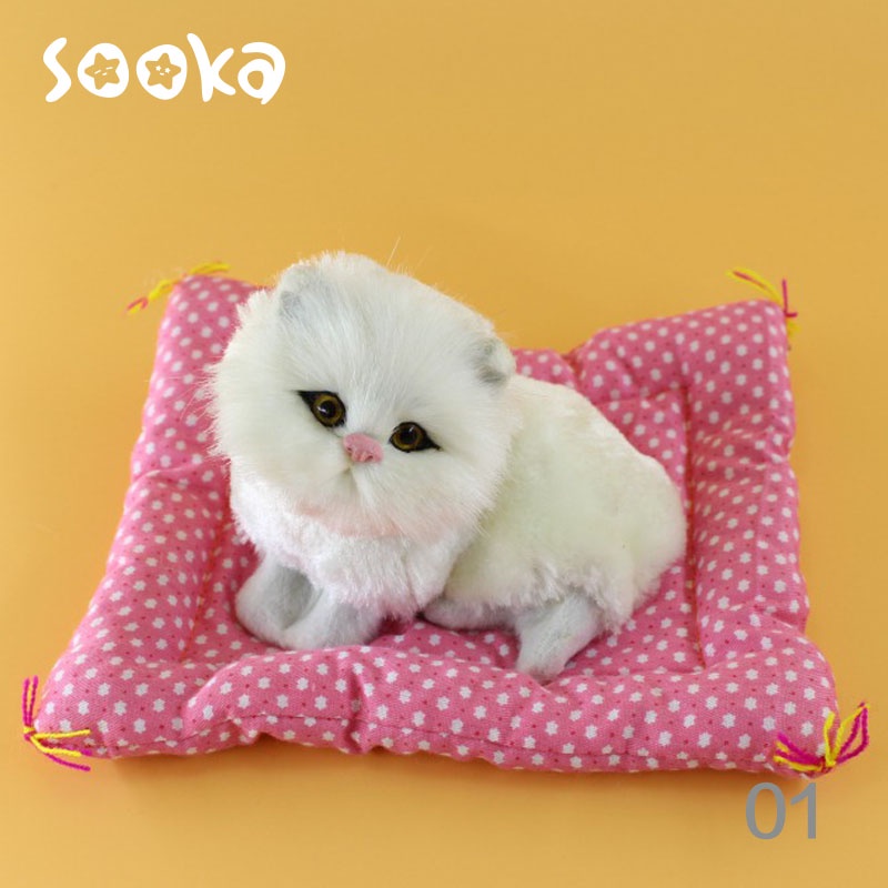 SOOKA Boneka Plush Simulasi Kucing Tidur Mini Dengan Suara SK-GDH1056