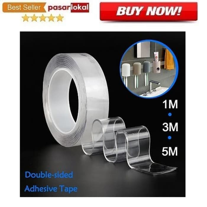 

PL - Double Tape Perekat Transparent No Trace Washable 100 x 3 x 0.1 cm