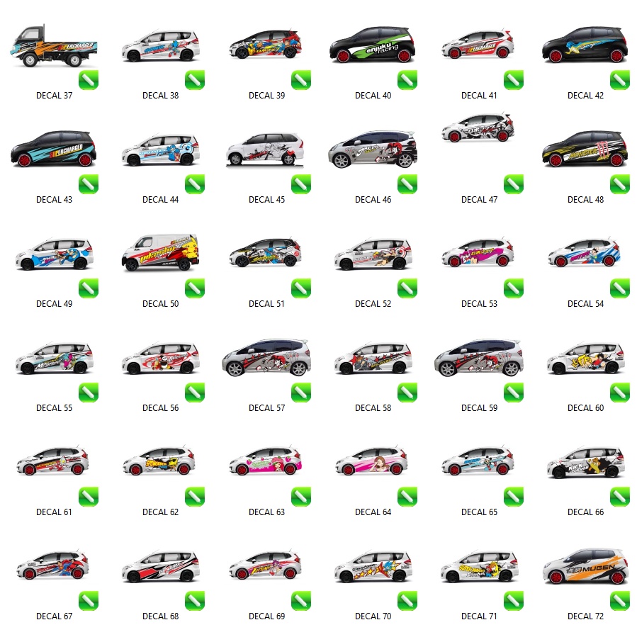 400+ Stiker Decal Mobil Cuting Striping Include Desain - Coreldraw