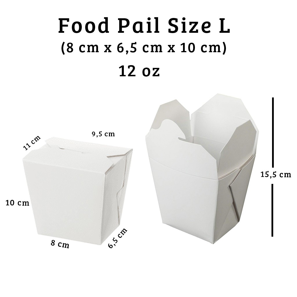 Jual Paper Food Pail / Kotak Makan / Rice Box Ukuran M/L [Dijual per 1 ...