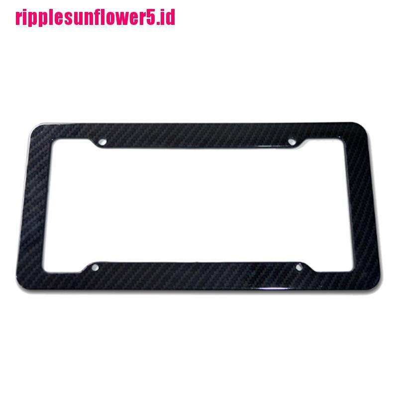 1pc Frame Plat Nomor Kendaraan Standar Bahan Karbon Fiber Warna Hitam