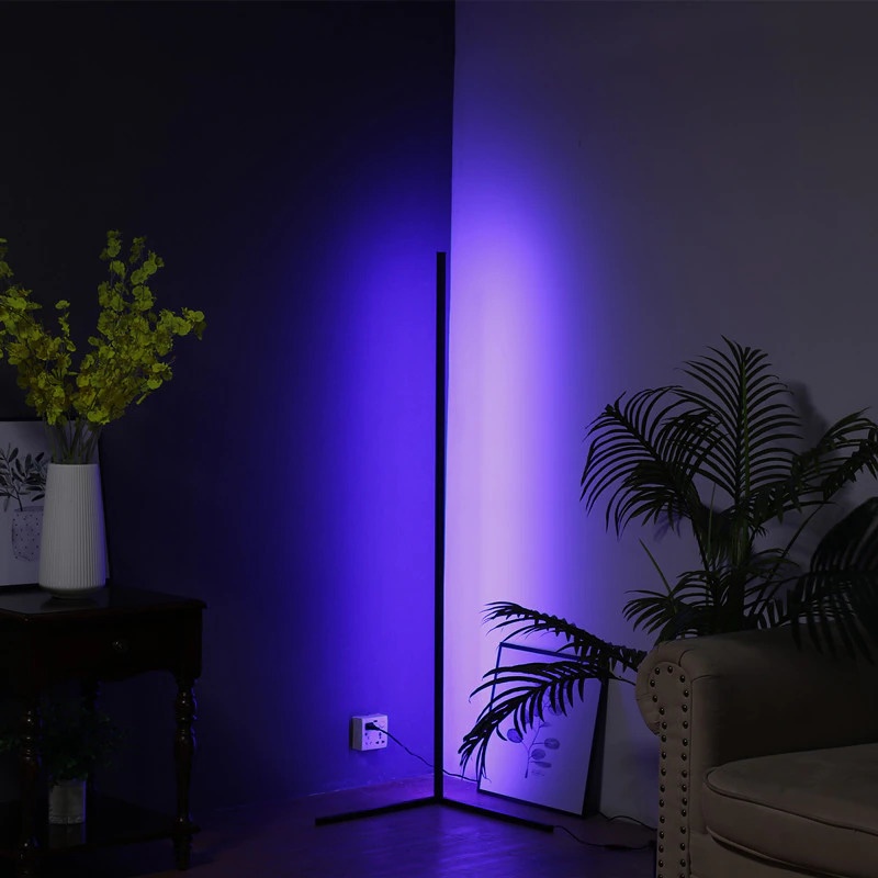 Lampu LED Dekorasi Ruangan RGB Standing Angle Floor Lamp 1.1 meter - BGD-004 - Black