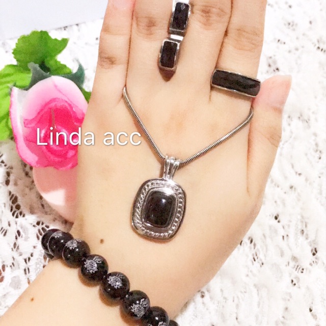 511 set titanium batu giok asli gelang karet 88