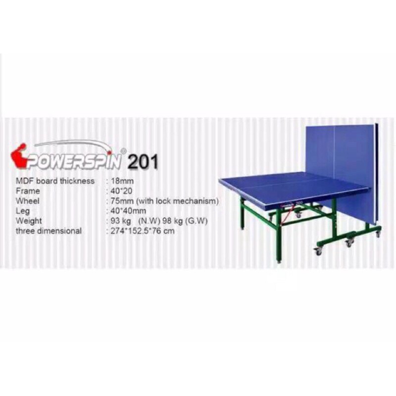 PROMO MEJA PINGPONG PIMPONG/TABLE TENNIS POWER SPIN 201 100% ORIGINAL