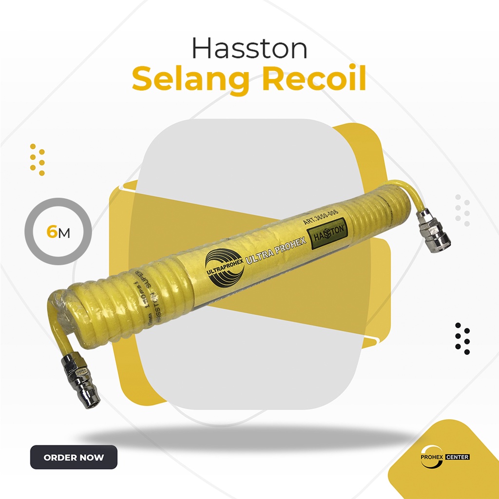 Hasston Selang Recoil 6 Meter Selang Spiral Kuning